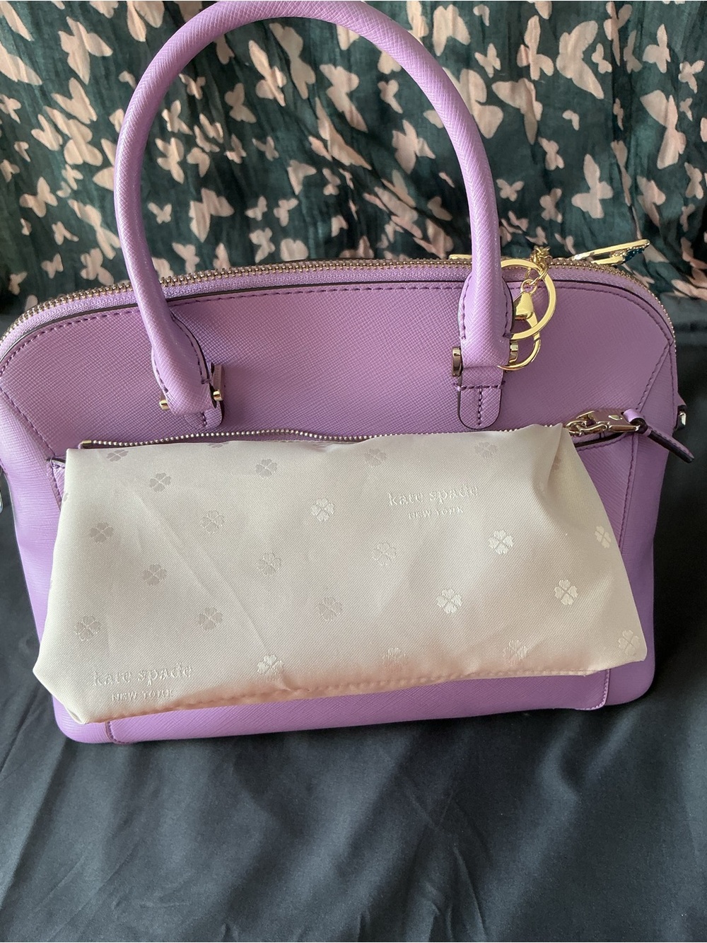 kate spade Louise Dome Satchel in Lilac Saffiano Leather - Picture 8 of 12